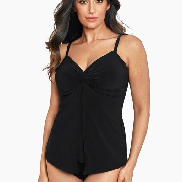 Miraclesuit Black Love Knot Tankini Top 16 - Picture 1 of 6